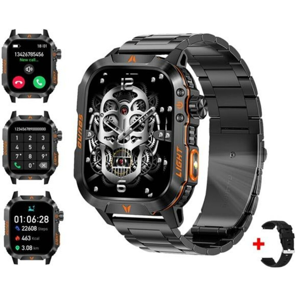 Men Smartwatch Bluetooth Call Fitness Tracker Outdoor Waterproof Tactical